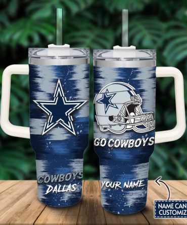 Dallas Cowboys Cartoon Custom Stanley Quencher 40Oz Stainless Steel Tumbler