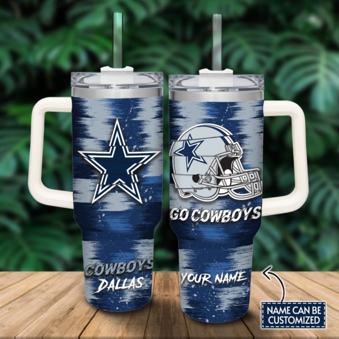 Dallas Cowboys Cartoon Custom Stanley Quencher 40Oz Stainless Steel Tumbler