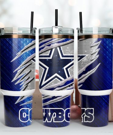 Dallas Cowboys Nfl Custom Stanley Quencher 40Oz Stainless Steel Tumbler With Handle