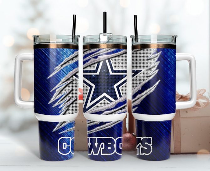 Dallas Cowboys Nfl Custom Stanley Quencher 40Oz Stainless Steel Tumbler With Handle