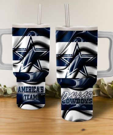 Dallas Cowboys Nfl Custom Stanley Quencher 40Oz Stainless Steel
