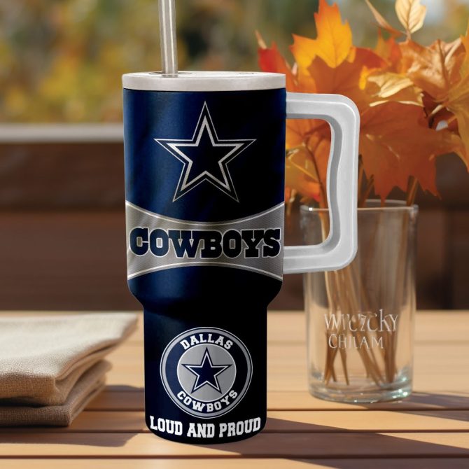 Dallas Cowboys Nfl Custom Stanley Quencher 40Oz Stainless Steel - Image 3