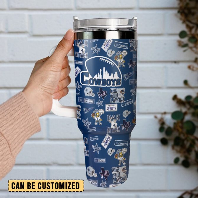 Dallas Cowboys Nfl Custom Stanley Quencher 40Oz Stainless Steel Tumbler With Handle - Image 3
