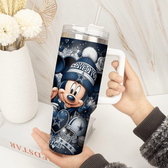 Dallas Cowboys Nfl Custom Stanley Quencher 40Oz Stainless Steel Tumbler With Handle - Image 2