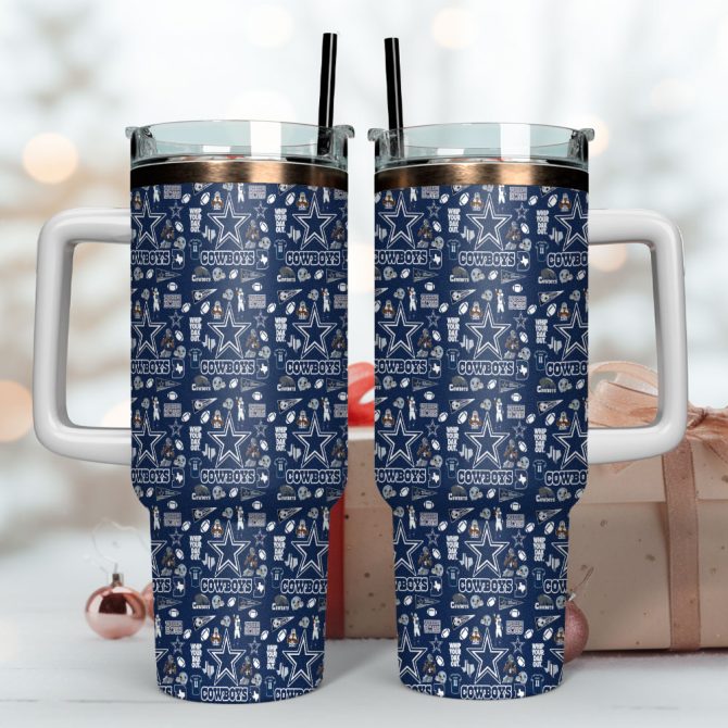 Dallas Cowboys Nfl Custom Stanley Quencher 40Oz Stainless Steel Tumbler With Handle - Image 4