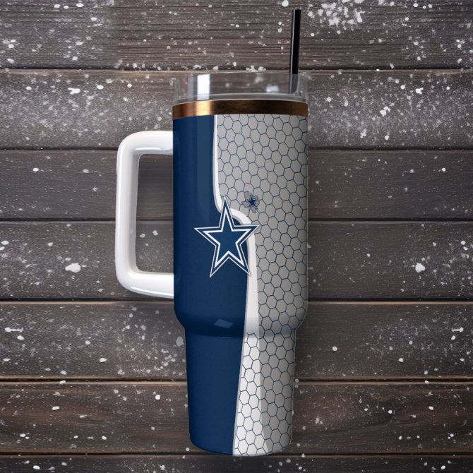 Dallas Cowboys Nfl Custom Stanley Quencher 40Oz Stainless Steel Tumbler With Handle - Image 2