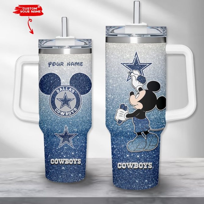 Dallas Cowboys Nfl Custom Stanley Quencher 40Oz Stainless Steel Tumbler With Handle