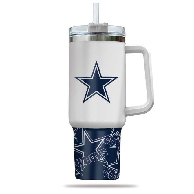 Dallas Cowboys Nfl Custom Stanley Quencher 40Oz Stainless Steel Tumbler With Handle - Image 2