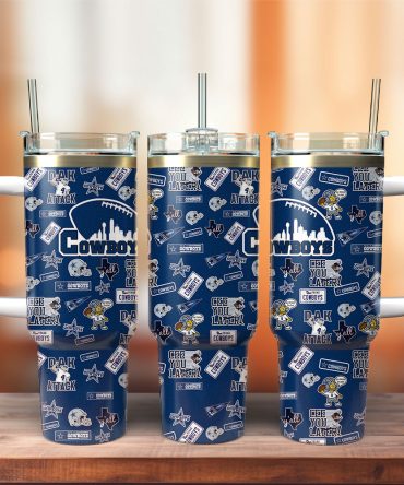 Dallas Cowboys Nfl Custom Stanley Quencher 40Oz Stainless Steel Tumbler With Handle