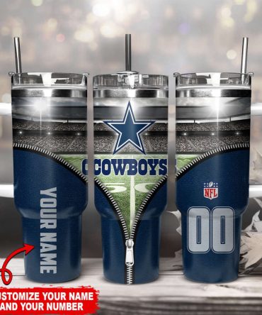 Dallas Cowboys Nfl Custom Stanley Quencher 40Oz Stainless Steel Tumbler With Handle