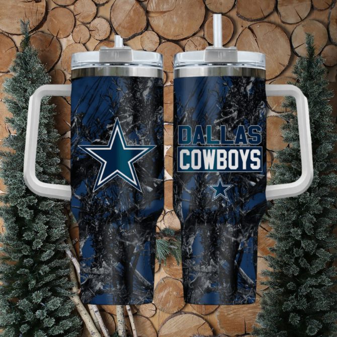 Dallas Cowboys Nfl Custom Stanley Quencher 40Oz Stainless Steel Tumbler With Handle - Image 2