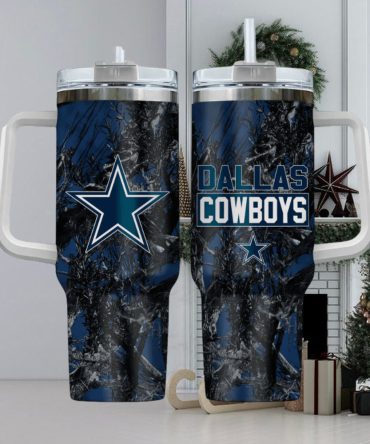 Dallas Cowboys Nfl Custom Stanley Quencher 40Oz Stainless Steel Tumbler With Handle