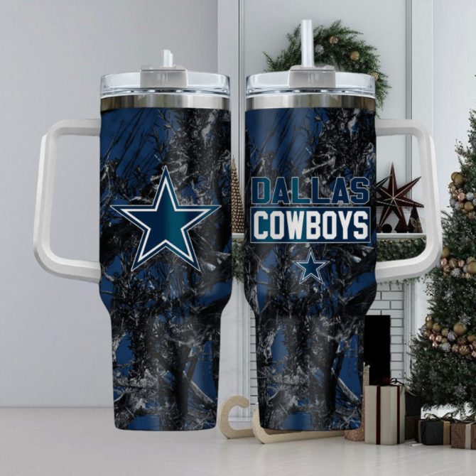 Dallas Cowboys Nfl Custom Stanley Quencher 40Oz Stainless Steel Tumbler With Handle