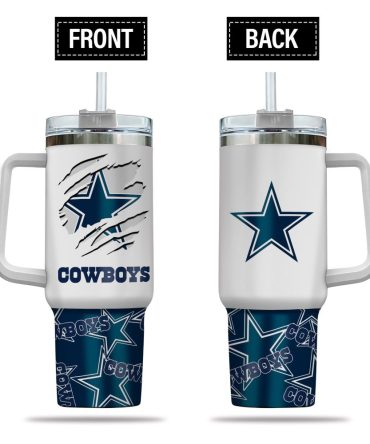 Dallas Cowboys Nfl Custom Stanley Quencher 40Oz Stainless Steel Tumbler With Handle