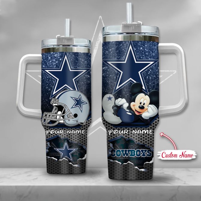 Dallas Cowboys Nfl Custom Stanley Quencher 40Oz Stainless Steel Tumbler With Handle