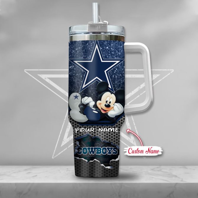 Dallas Cowboys Nfl Custom Stanley Quencher 40Oz Stainless Steel Tumbler With Handle - Image 2
