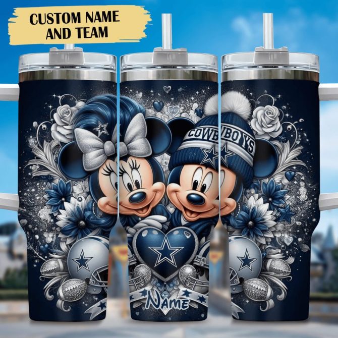 Dallas Cowboys Nfl Custom Stanley Quencher 40Oz Stainless Steel Tumbler With Handle