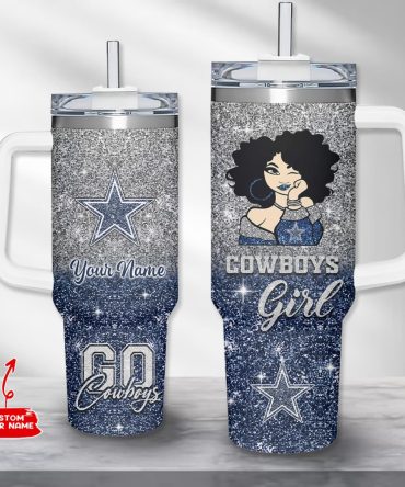 Dallas Cowboys Nfl Custom Stanley Quencher 40Oz Stainless Steel Tumbler With Handle
