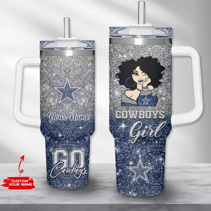 Dallas Cowboys Nfl Custom Stanley Quencher 40Oz Stainless Steel Tumbler With Handle