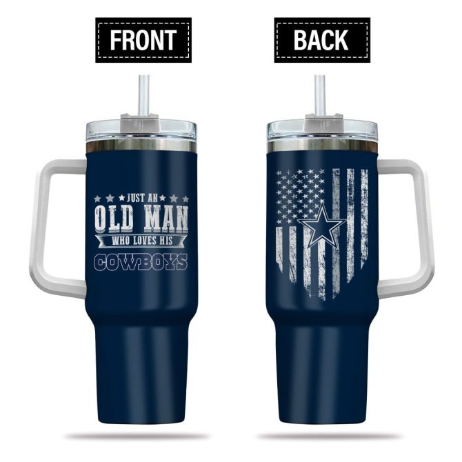 Dallas Cowboys Nfl Custom Stanley Quencher 40Oz Stainless Steel Tumbler With Handle