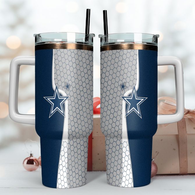 Dallas Cowboys Nfl Custom Stanley Quencher 40Oz Stainless Steel Tumbler With Handle - Image 4