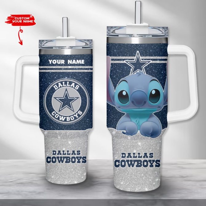 Dallas Cowboys Nfl Custom Stanley Quencher 40Oz Stainless Steel Tumbler With Handle