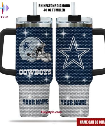 Dallas Cowboys Nfl Custom Stanley Quencher 40Oz Stainless Steel Tumbler With Handle