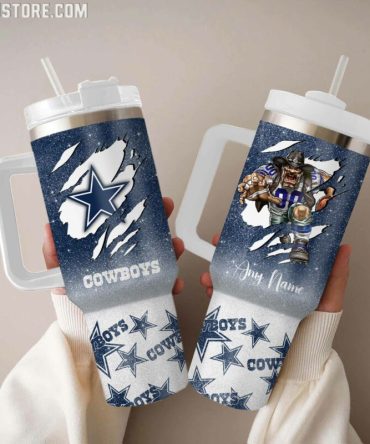 Dallas Cowboys Nfl Custom Stanley Quencher 40Oz Stainless Steel Tumbler With Handle