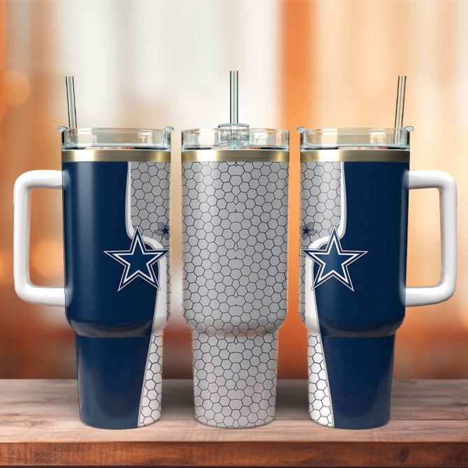 Dallas Cowboys Nfl Custom Stanley Quencher 40Oz Stainless Steel Tumbler With Handle