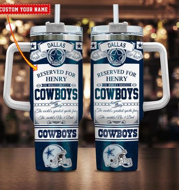 Dallas Cowboys Nfl Custom Stanley Quencher 40Oz Stainless Steel Tumbler With Handle