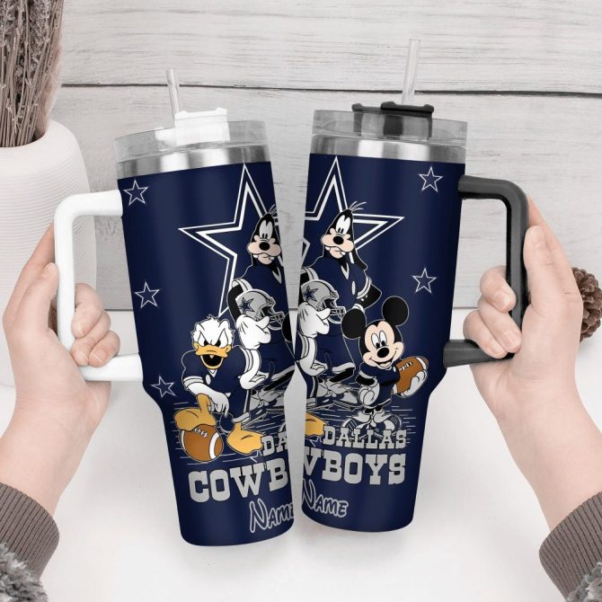 Dallas Cowboys Nfl Custom Stanley Quencher 40Oz Stainless Steel Tumbler With Handle - Image 4