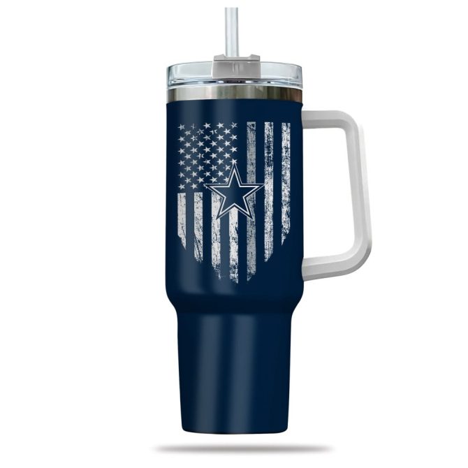 Dallas Cowboys Nfl Custom Stanley Quencher 40Oz Stainless Steel Tumbler With Handle - Image 2