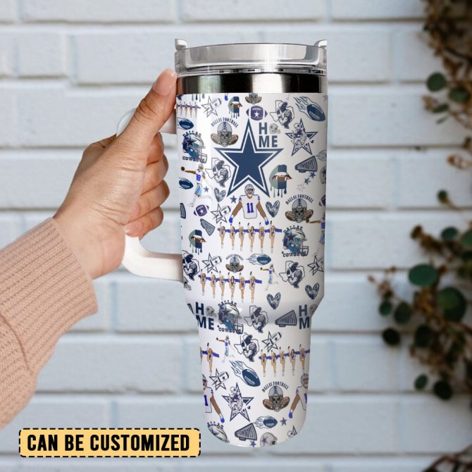 Dallas Cowboys Nfl Sports Custom Stanley Quencher 40Oz Stainless Steel Tumbler With Handle - Image 3