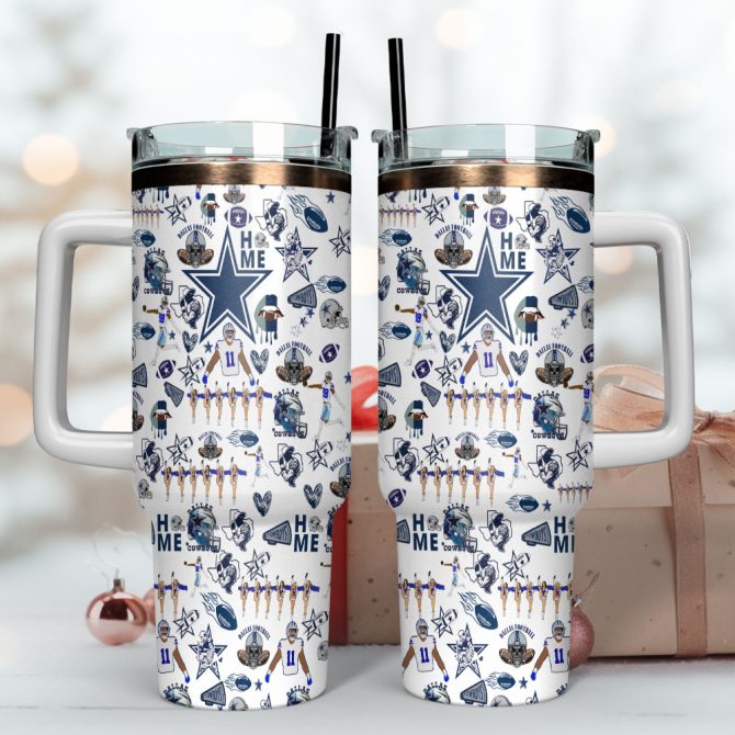 Dallas Cowboys Nfl Sports Custom Stanley Quencher 40Oz Stainless Steel Tumbler With Handle - Image 4