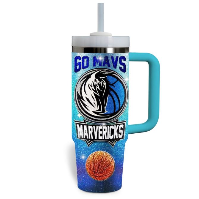 Dallas Marvericks Nba Custom Stanley Quencher 40Oz Stainless Steel Tumbler With Handle - Image 3