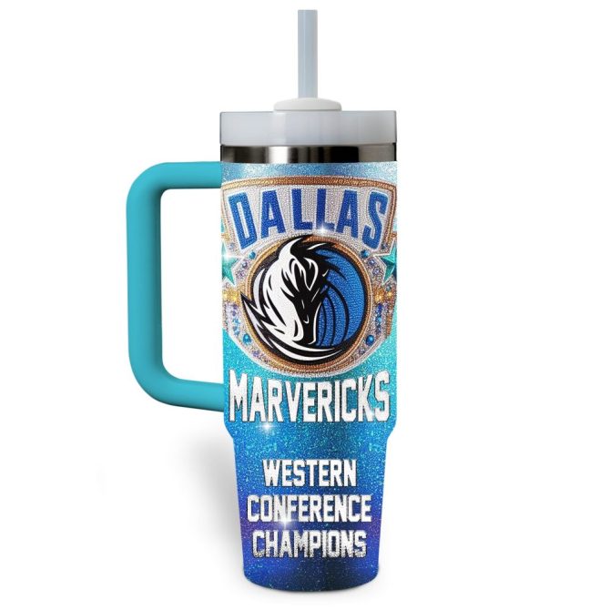 Dallas Marvericks Nba Custom Stanley Quencher 40Oz Stainless Steel Tumbler With Handle - Image 2