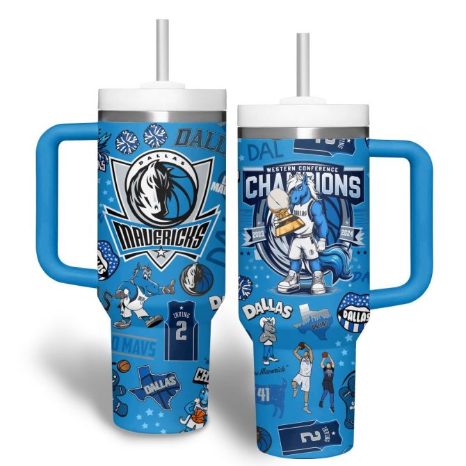 Dallas Mavericks Nba Custom Stanley Quencher 40Oz Stainless Steel Tumbler - Image 2