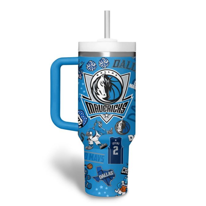 Dallas Mavericks Nba Custom Stanley Quencher 40Oz Stainless Steel Tumbler - Image 4