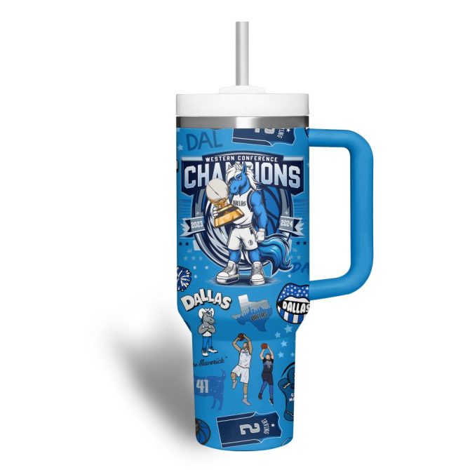 Dallas Mavericks Nba Custom Stanley Quencher 40Oz Stainless Steel Tumbler - Image 3