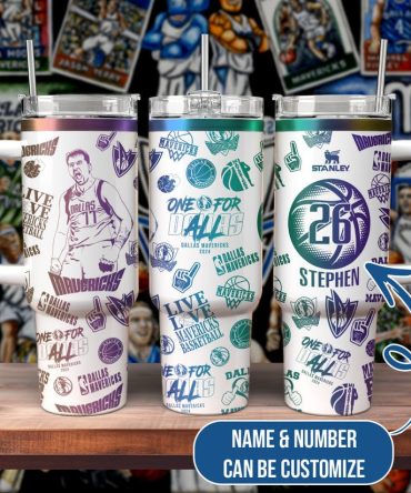Dallas Mavericks Nba Custom Stanley Quencher 40Oz Stainless Steel Tumbler With Handle