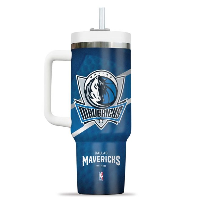 Dallas Mavericks Nba Custom Stanley Quencher 40Oz Stainless Steel Tumbler With Handle - Image 2