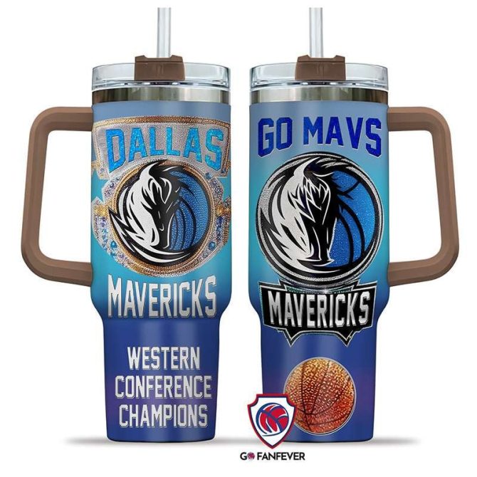 Dallas Mavericks Nba Custom Stanley Quencher 40Oz Stainless Steel Tumbler With Handle - Image 4