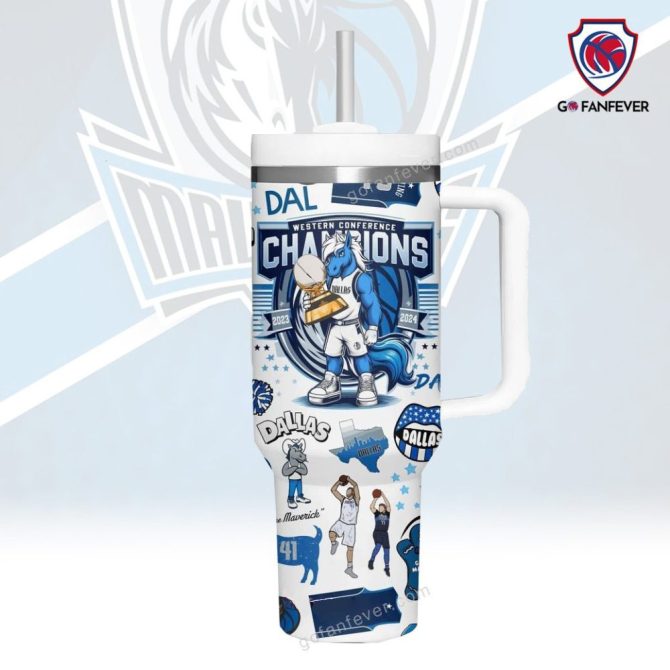Dallas Mavericks Nba Custom Stanley Quencher 40Oz Stainless Steel Tumbler With Handle - Image 2