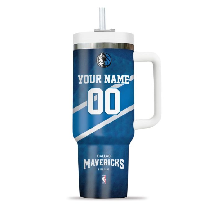 Dallas Mavericks Nba Custom Stanley Quencher 40Oz Stainless Steel Tumbler With Handle - Image 3