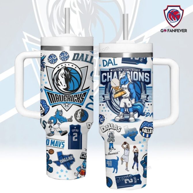 Dallas Mavericks Nba Custom Stanley Quencher 40Oz Stainless Steel Tumbler With Handle