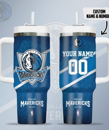 Dallas Mavericks Nba Custom Stanley Quencher 40Oz Stainless Steel Tumbler With Handle