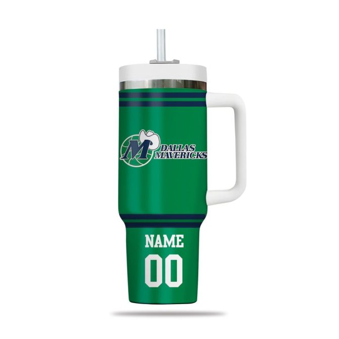 Dallas Mavericks Nba Custom Stanley Quencher 40Oz Stainless Steel Tumbler With Handle - Image 2