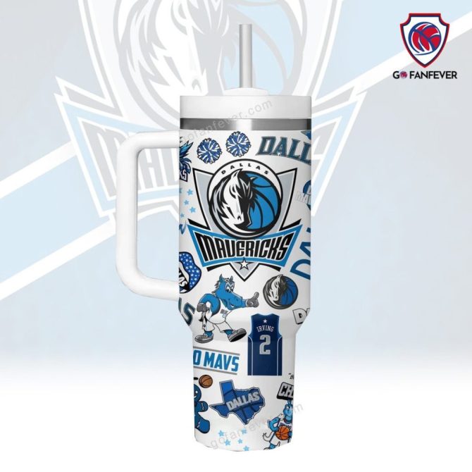 Dallas Mavericks Nba Custom Stanley Quencher 40Oz Stainless Steel Tumbler With Handle - Image 3