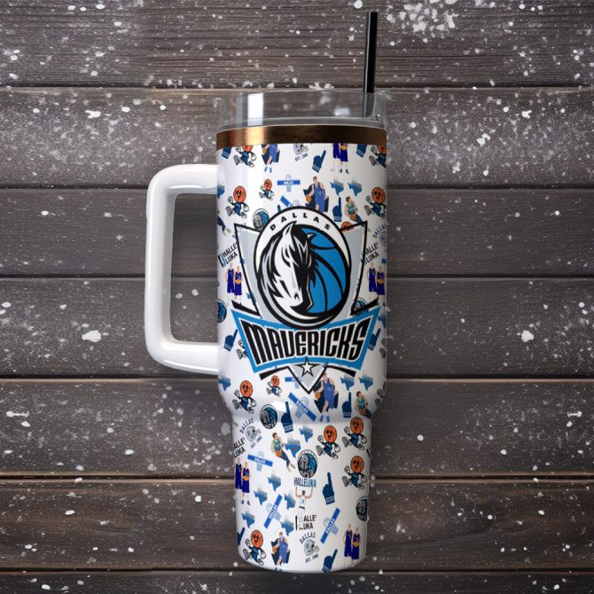 Dallas Mavericks Nba Custom Stanley Quencher 40Oz Stainless Steel Tumbler With Handle - Image 2