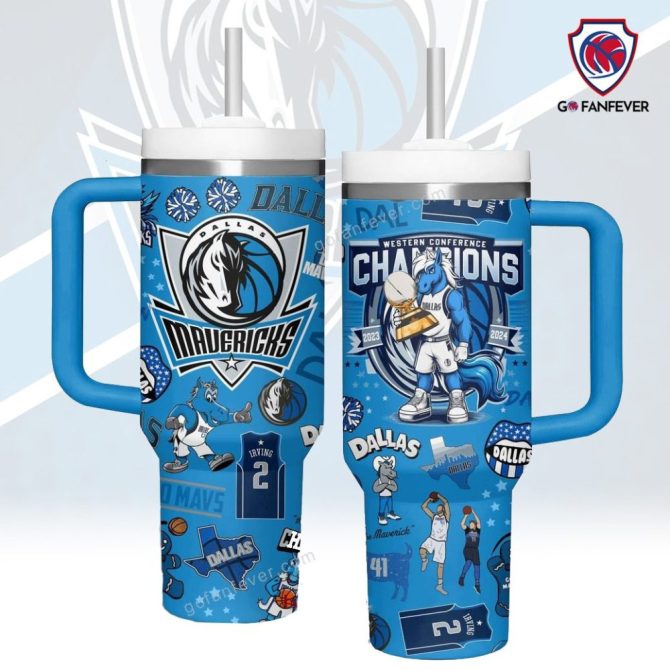 Dallas Mavericks Nba Custom Stanley Quencher 40Oz Stainless Steel Tumbler With Handle